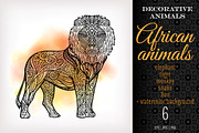 5 Decorative African Animals, a Decorative Illustration by Elen-Lane (Thumbnail 3 of 5)