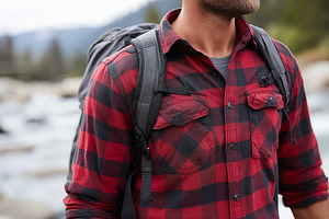 Man in a red and black plaid shirt, a Person Photo by MistyDay