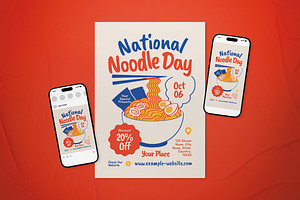 National Noodle Day Flyer Set, a Flyer Template by The Good Store