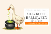 Silly Goose Halloween Clipart PNG, an Object Graphic by Printable Pretty Studio (Thumbnail 2 of 5)