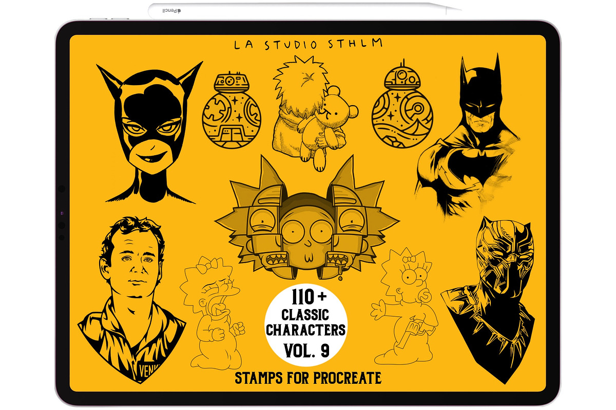 Bundle 2 Classic Character-Stamp Set, a Brush Add-On by LA Studio Sthlm (Photo 2 of 17)
