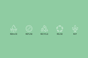 Zero Waste - Icons And Illustrations