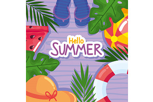 Hello Summer Lettering Frame