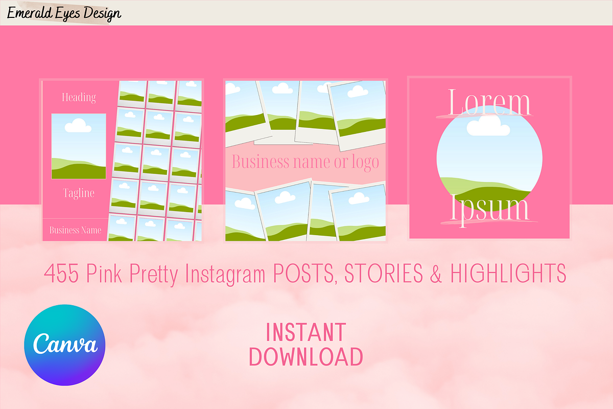 455 Canva Pink Instagram Template, a Social Media Template by Emerald Eyes Design (Photo 10 of 12)