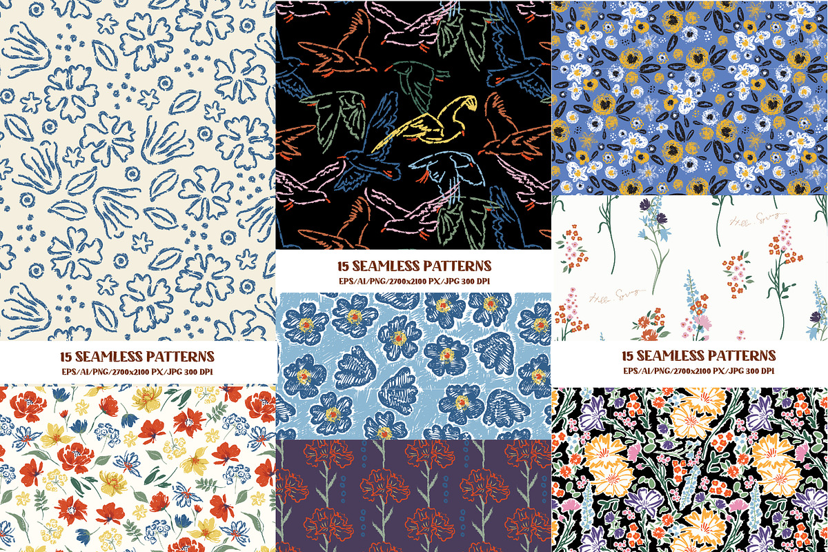 Springtime Sketches, a Pattern Graphic by MSNTY STUDIOX (Photo 5 of 27)