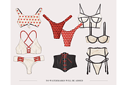 Lingerie pantie underwear clipart, an Illustration by Milatoo (Thumbnail 2 of 7)