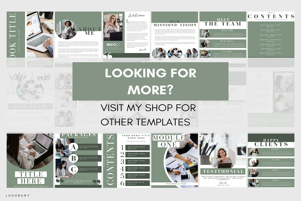 100 Ebook Lead Magnet Template Canva, a Magazine Template by LushBury (Photo 7 of 7)