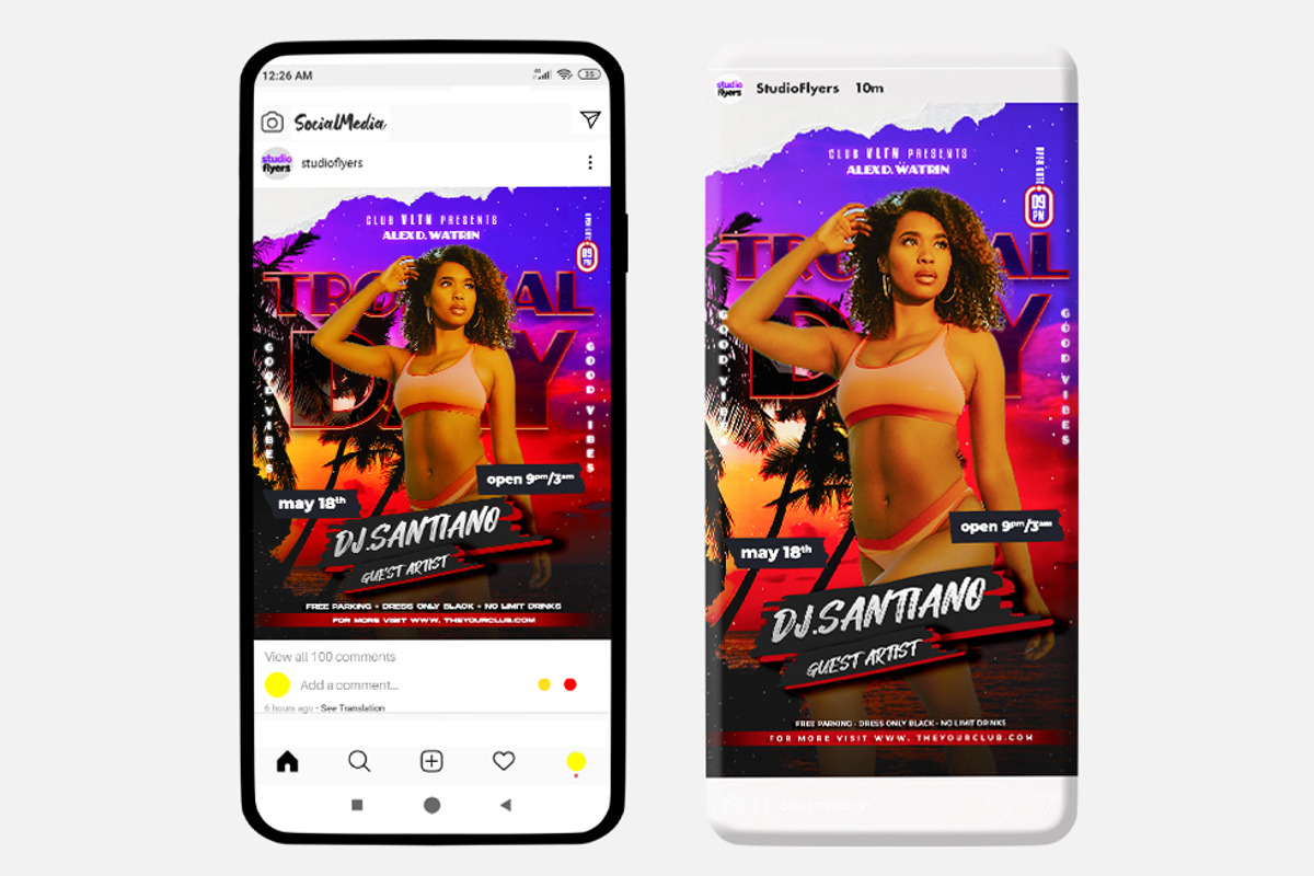 Tropical Day Party – Instagram PSD, a Social Media Template by studioflyers.com (Photo 2 of 3)