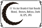 11 Vector Braided Hair Bundle, an Object Illustration by Kseniya-Omega (Thumbnail 1 of 6)