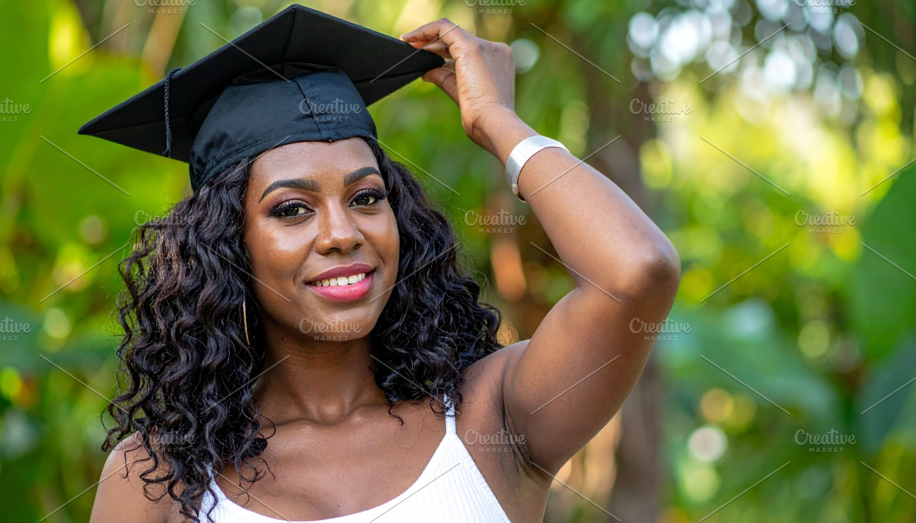 female student with graduation cap AI generated, a Photo by WorldOfPhotos
