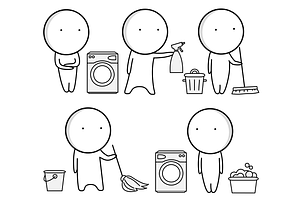 Set of icons about washing and clean, an Icon by JK comics