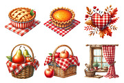 Red Gingham Autumn Clipart, an Illustration by Daily.Designs (Thumbnail 4 of 5)