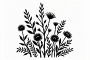 Elegant Wildflower Silhouette Bundle, an Illustration by Creativeshirt (Thumbnail 3 of 13)