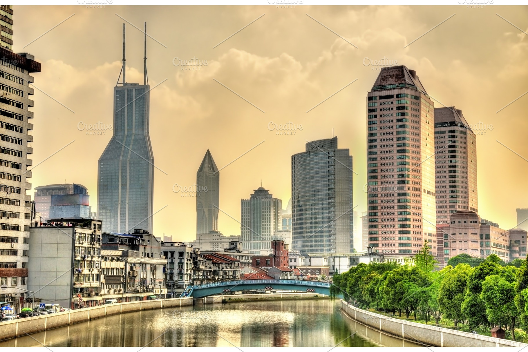 Skyscrapers in shanghai containing city, architecture, and building, an Architecture Photo by Leonid Andronov