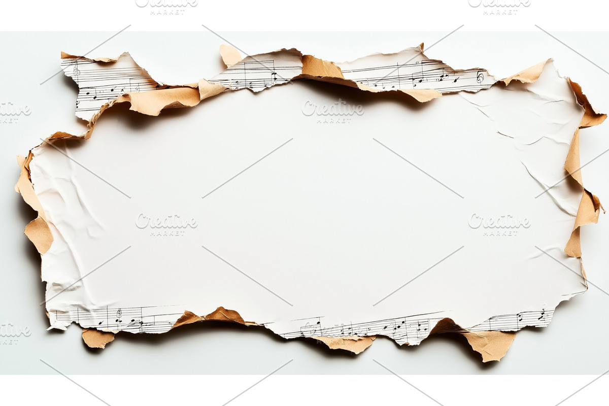 Torn paper edges reveal a hidden, an Illustration by Sergey Kotenev