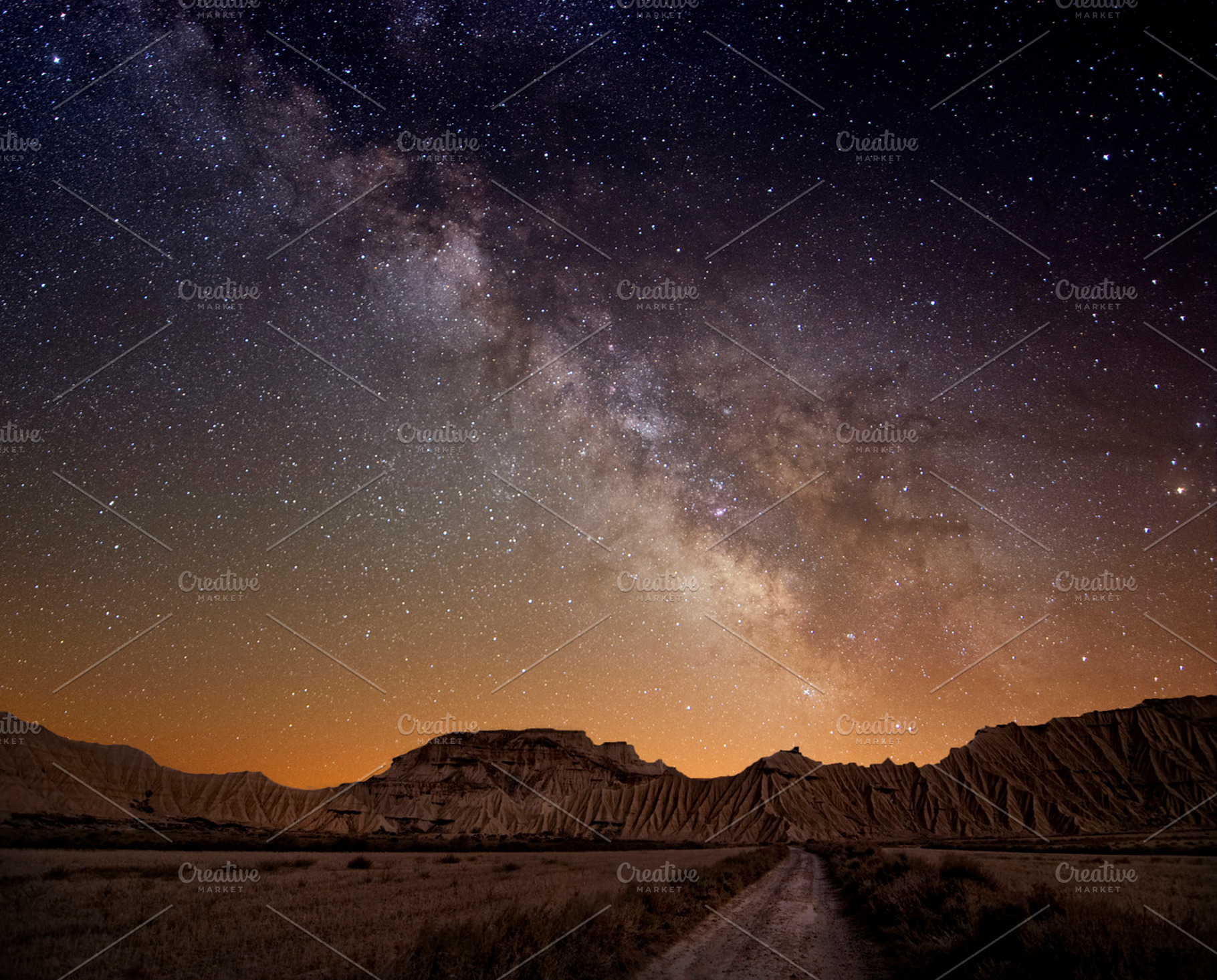 Milky way over the desert containing night, sky, and space, a Nature Photo by inigocia