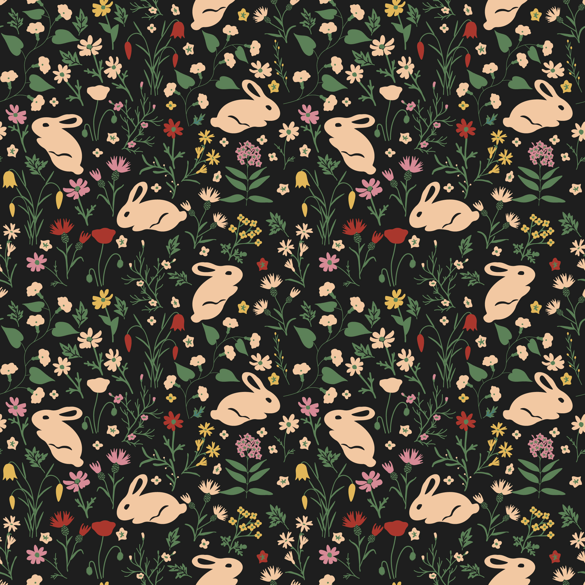 Seamless rabbits pattern, a Pattern Graphic by elyomys