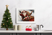 Vintage Christmas Wall Art Set, an Illustration by PrintablesByFranklyn (Thumbnail 2 of 9)