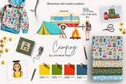 Camping Vector Clipart Set, a Person Illustration by Universe Mary (Thumbnail 1 of 9)