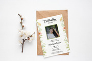 Floral Funeral Announcement, a Flyer Template by Template Shop (Thumbnail 1 of 3)