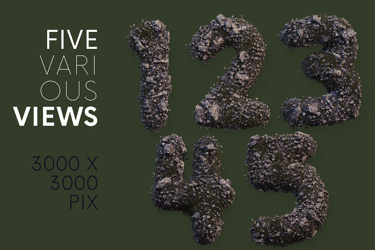 Stones & Grass - PNG Alphabet, an Object Graphic by MIIM (Photo 3 of 4)