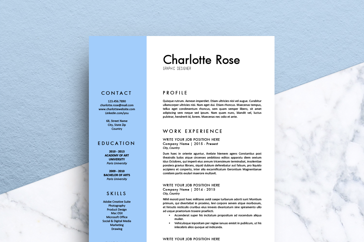 Resume / CV (MS Word) | Charlotte, a Resume Template by Priiiiiiiiiiiiiint ! (Photo 3 of 3)