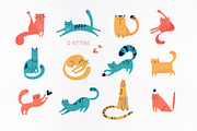 Cats - clipart & seamless patterns, an Animal Illustration by Anna Summer (Thumbnail 2 of 8)