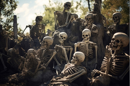 Ancient Skeletons cemetery risen, an Abstract Photo by Ylivdesign