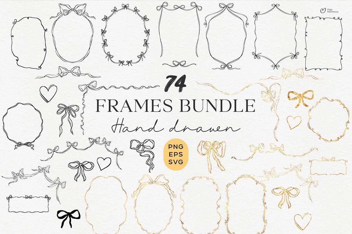 Whimsical Hand Drawn Frames Bundle, an Object Illustration by ollalya (Photo 1 of 8)