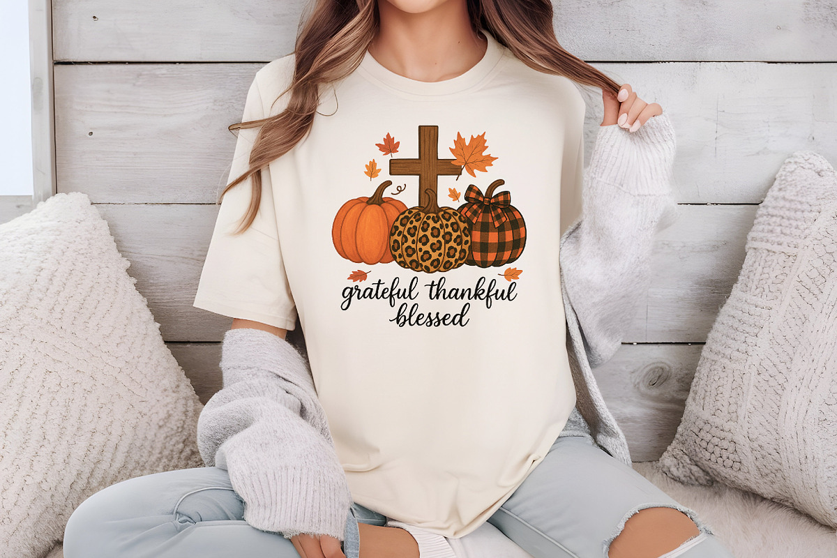 Grateful Thankful Blessed Pumpkin, a Graphic by Libby Wishes (Photo 2 of 6)