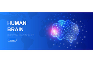 Human brain polygonal horizontal, an Education Illustration by GraphiShop