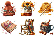 Watercolor Crochet Autumn Clipart, an Illustration by DreamArtGraphic (Thumbnail 3 of 5)