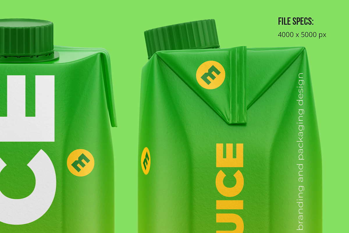 Juice Mockup Tetra Prisma 1000ml, a Packaging Mockup by easymock (Photo 2 of 10)