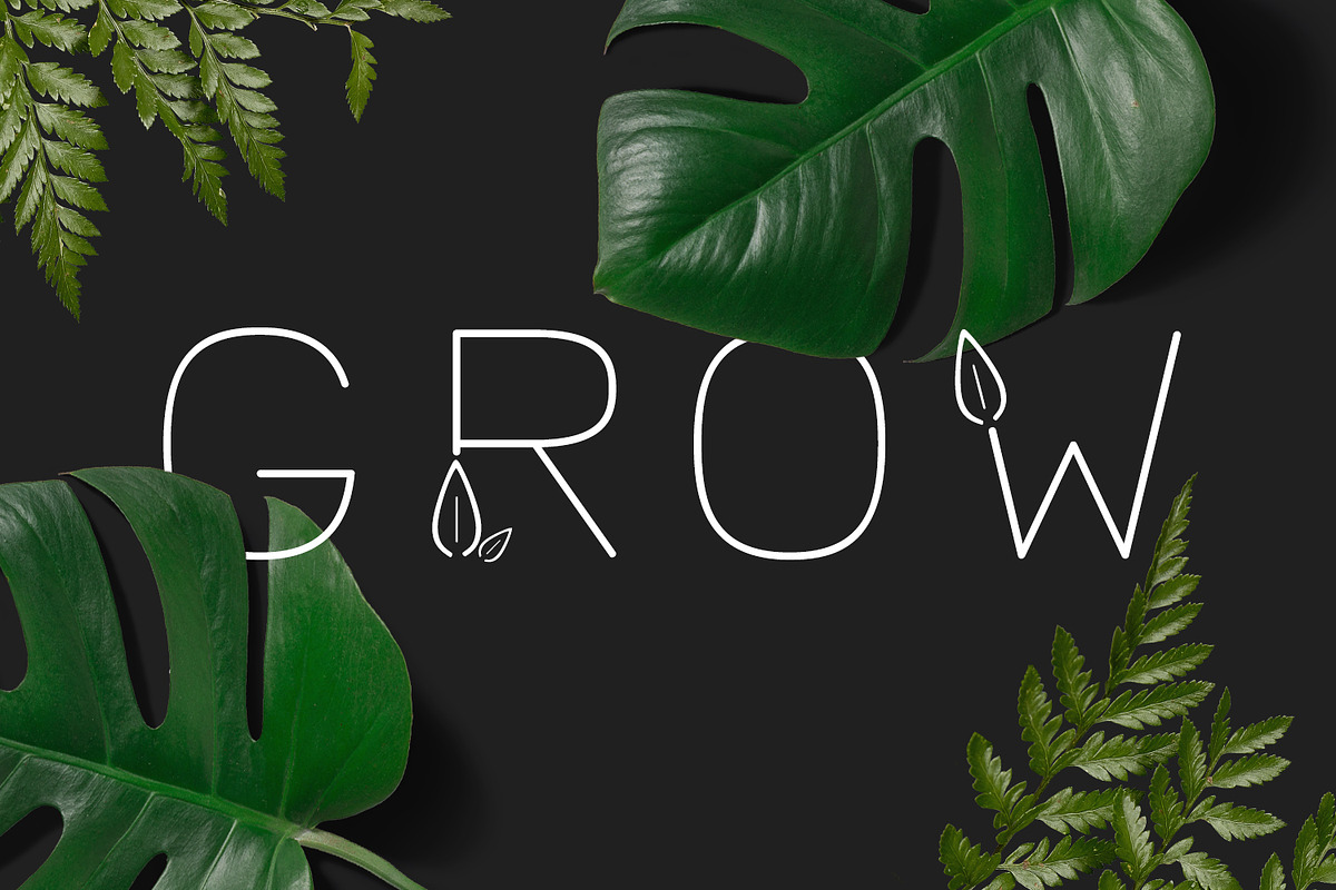 Lush Sans Font with Leaves, a Font by Beck McCormick (Photo 3 of 7)