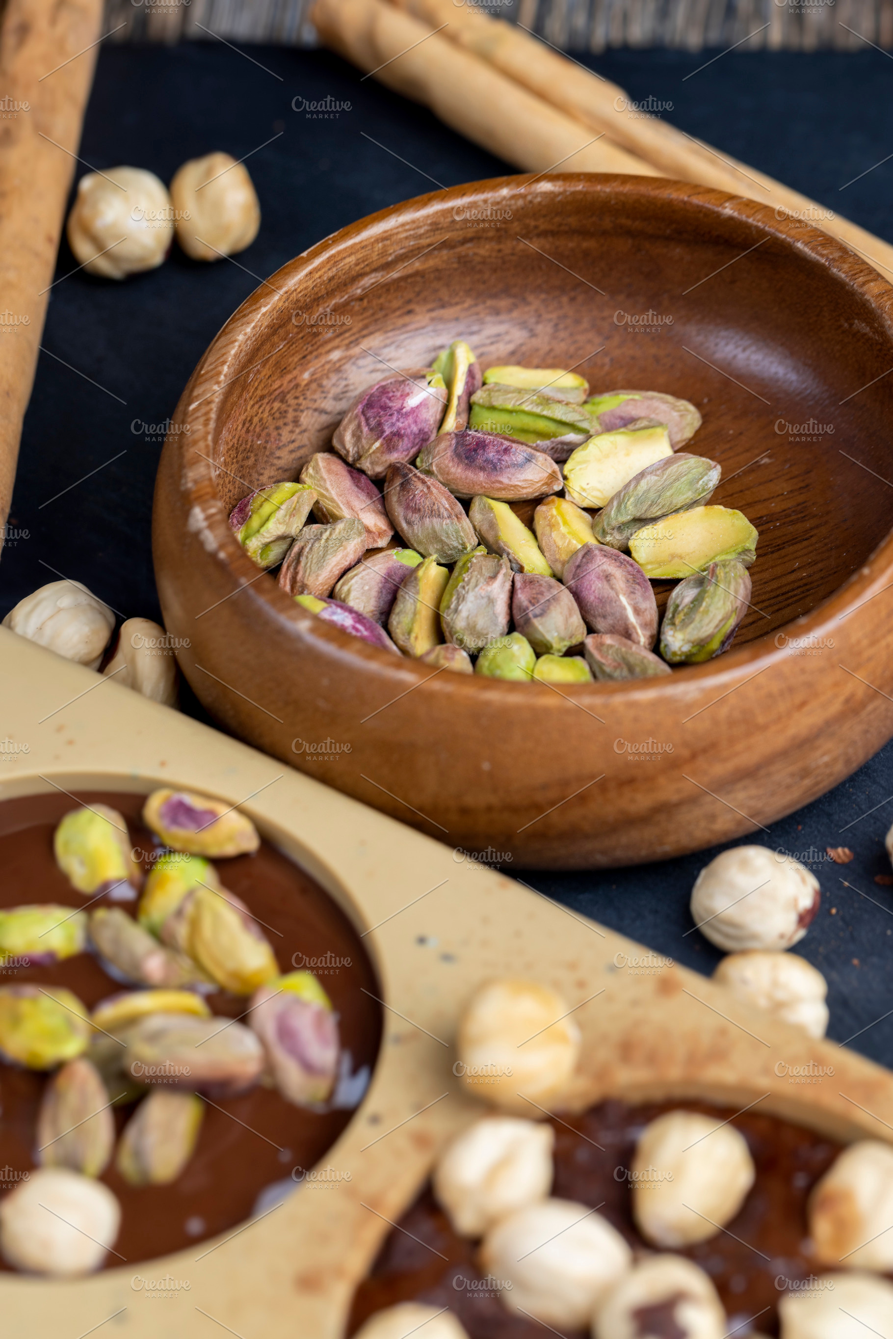 making homemade chocolate with different ingredients, a Photo by MyPhotos