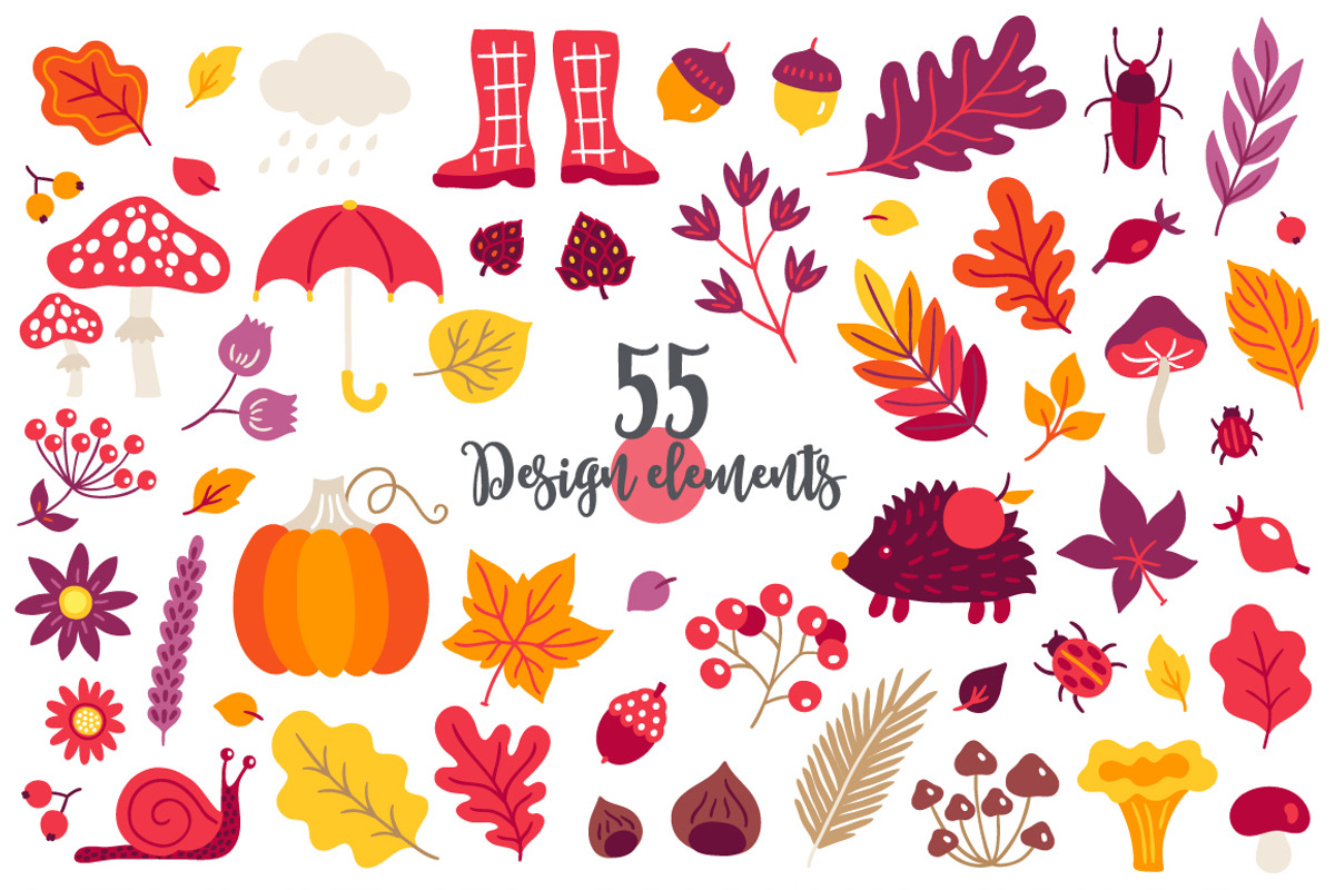 Autumn Forest Kit, an Object Illustration by miumiu (Photo 7 of 7)
