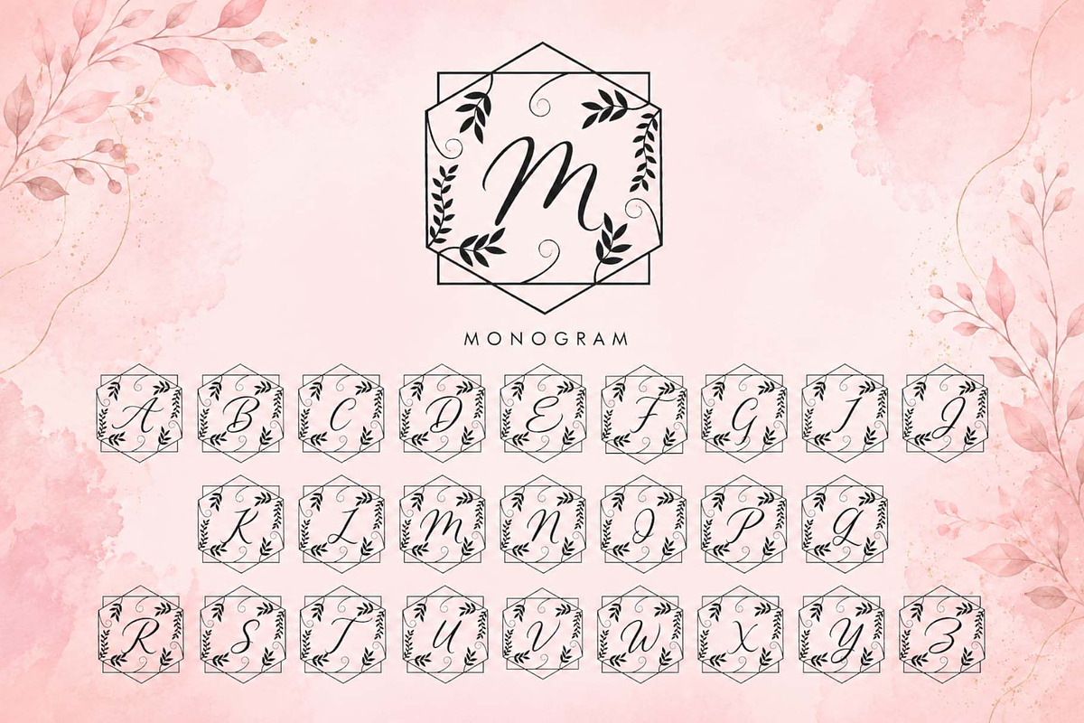 Ganisya Floral Monogram, a Handwritten Font by Yoga Letter (Photo 4 of 6)