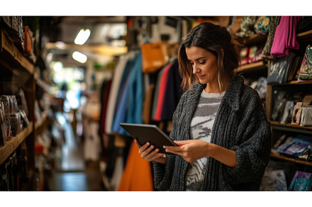 Woman Shopping in Boutique With