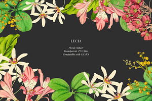 Vintage flowers and leaves