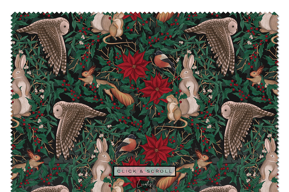 CHRISTMAS FOREST - patterns & motifs, an Animal Illustration by Liiafis (Photo 5 of 15)