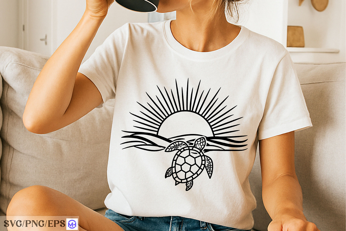 Sun Ocean Coastal Beach Graphic Tee, a Graphic by mh_arif (Photo 1 of 4)