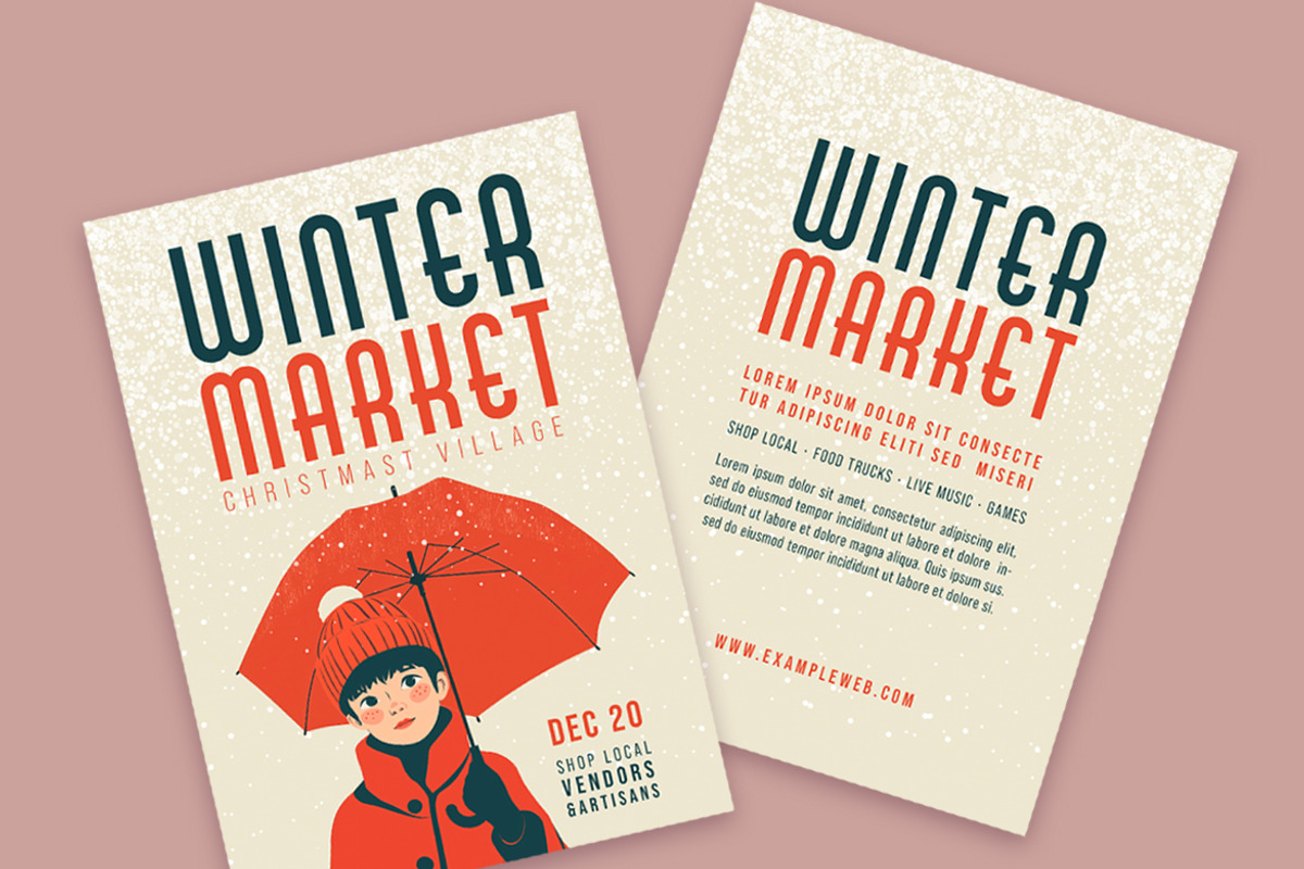 Winter Market Poster & Social Media, a Print Template by McLittle Stock (Photo 2 of 3)
