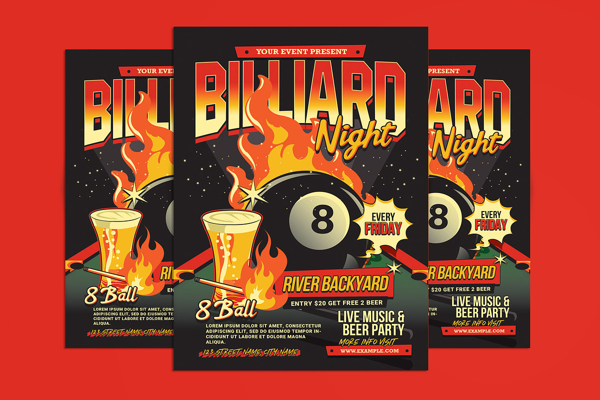 Billiard Night Flyer, a Flyer Template by Muhamad Iqbal hidayat (Photo 1 of 4)