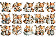 Whimsical Bunny & Fox Valentine Clip, an Illustration by Libby Wishes (Thumbnail 5 of 7)