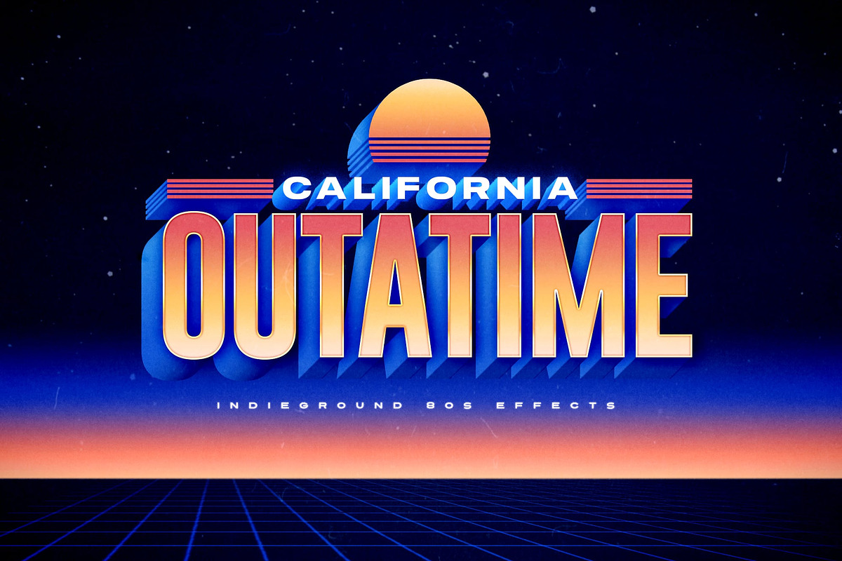 80s Text Effects Complete Bundle, a Layer Style Add-On by Indieground Design Inc. (Photo 25 of 31)