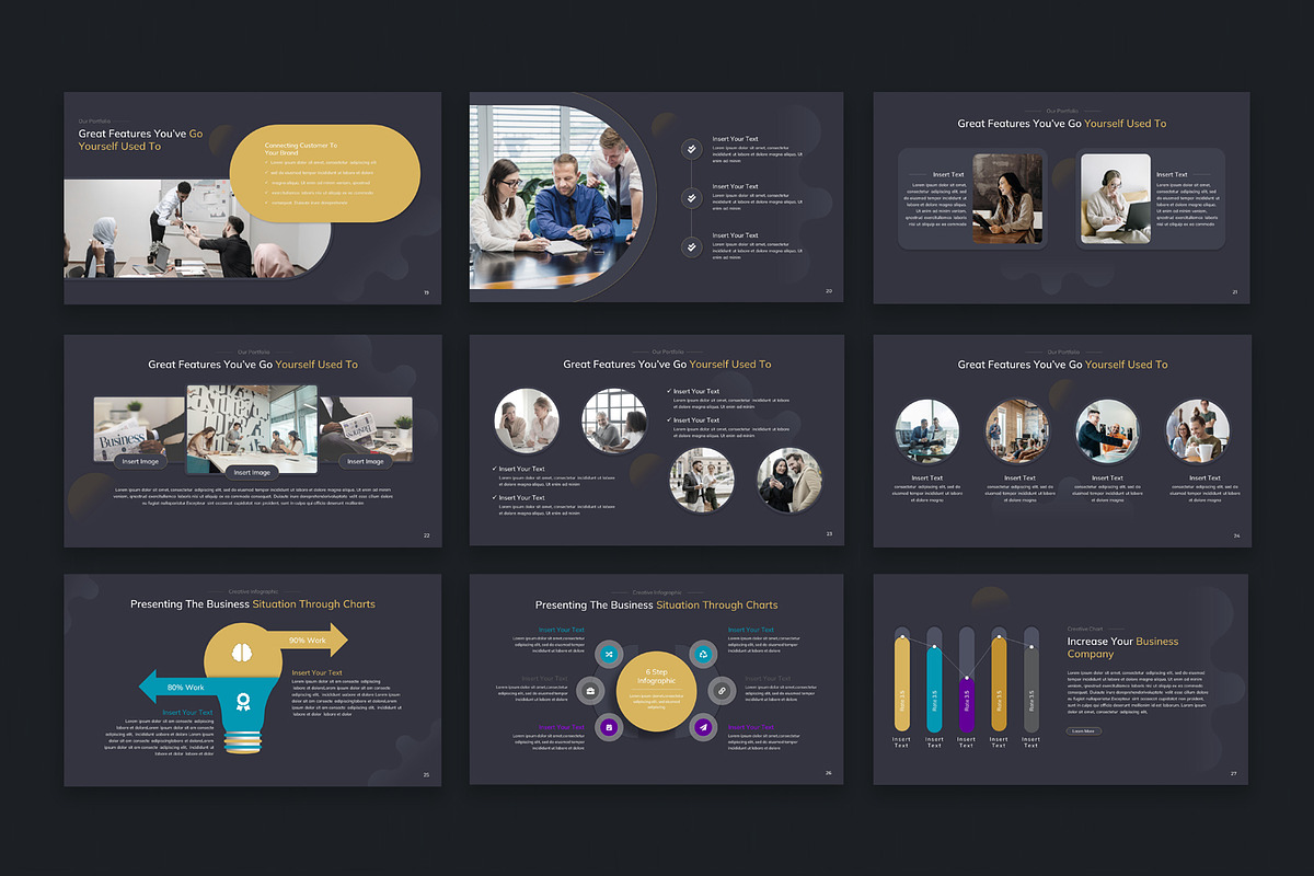 Modern Dark Theme Presentation Slide, a Presentation Template by SlideStack (Photo 4 of 5)