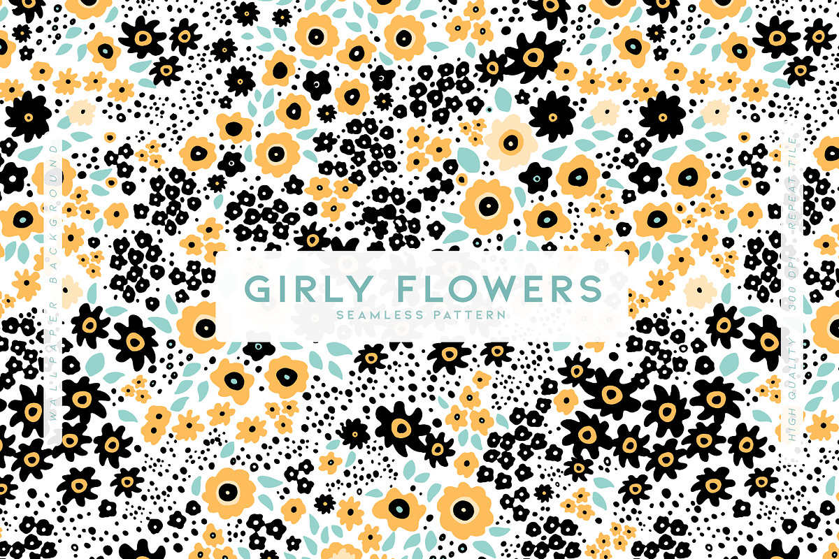 Girly Flowers, a Decorative Illustration by MalyskaStudio (Photo 1 of 8)
