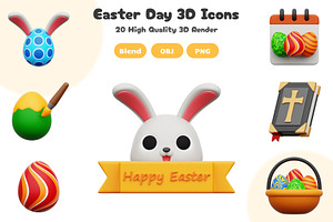 Easter Day 3D Icons