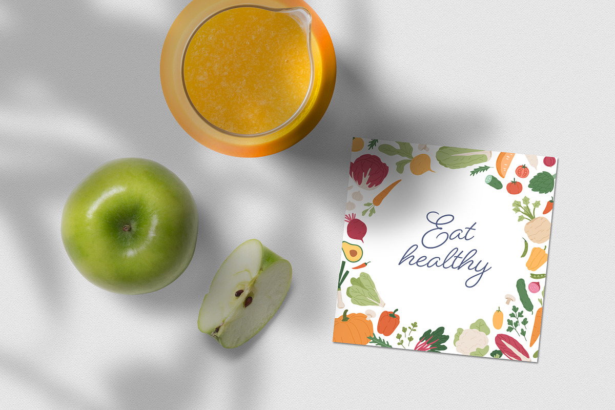 Vegetables background templates set, a Food Illustration by Good Studio (Photo 5 of 6)