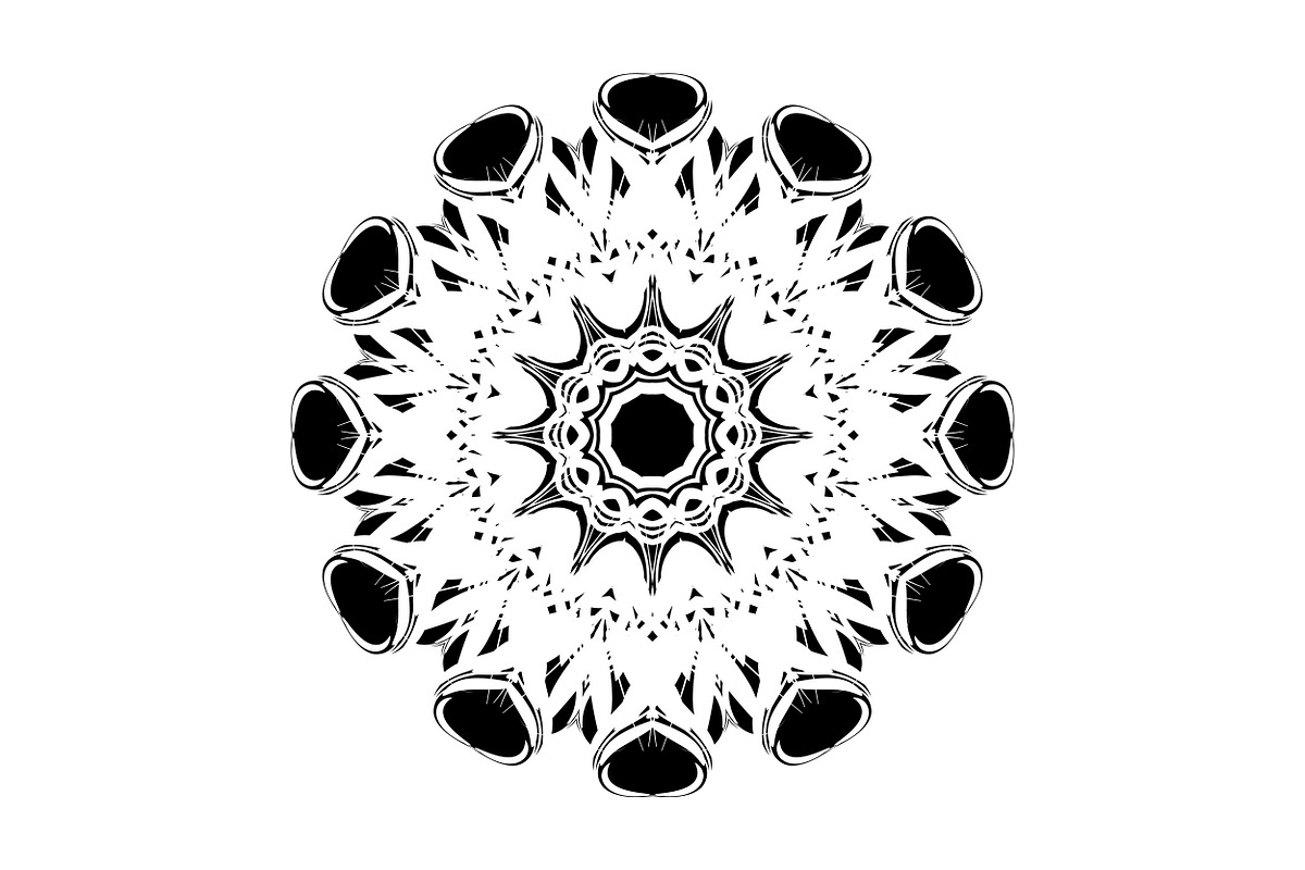 Ornamental Black White Mandala Pack, a Decorative Illustration by NJ Himel (Photo 71 of 103)